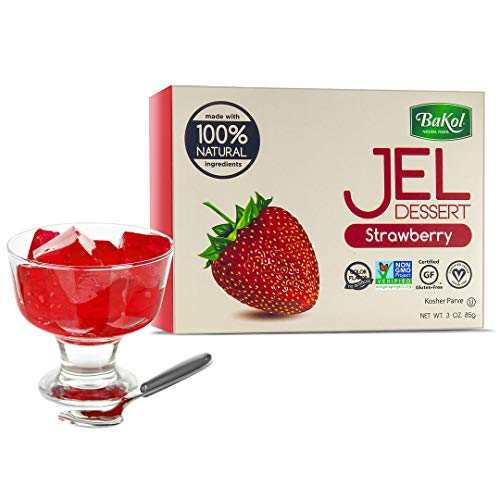 Bakol Jel Dessert - All Natural Vegan Dessert Mix - Kosher - Halal - No Artificial Sweeteners Flavors or Colors - Strawberry Flavor (PACK OF 3)