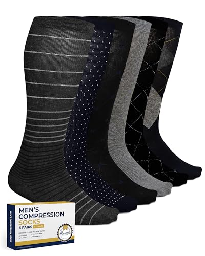 Image of Pembrook Cotton Light Compression Socks for Women & Men - 3 Pairs | 8-15 mmHg Comfort Compression Socks for Men & Women