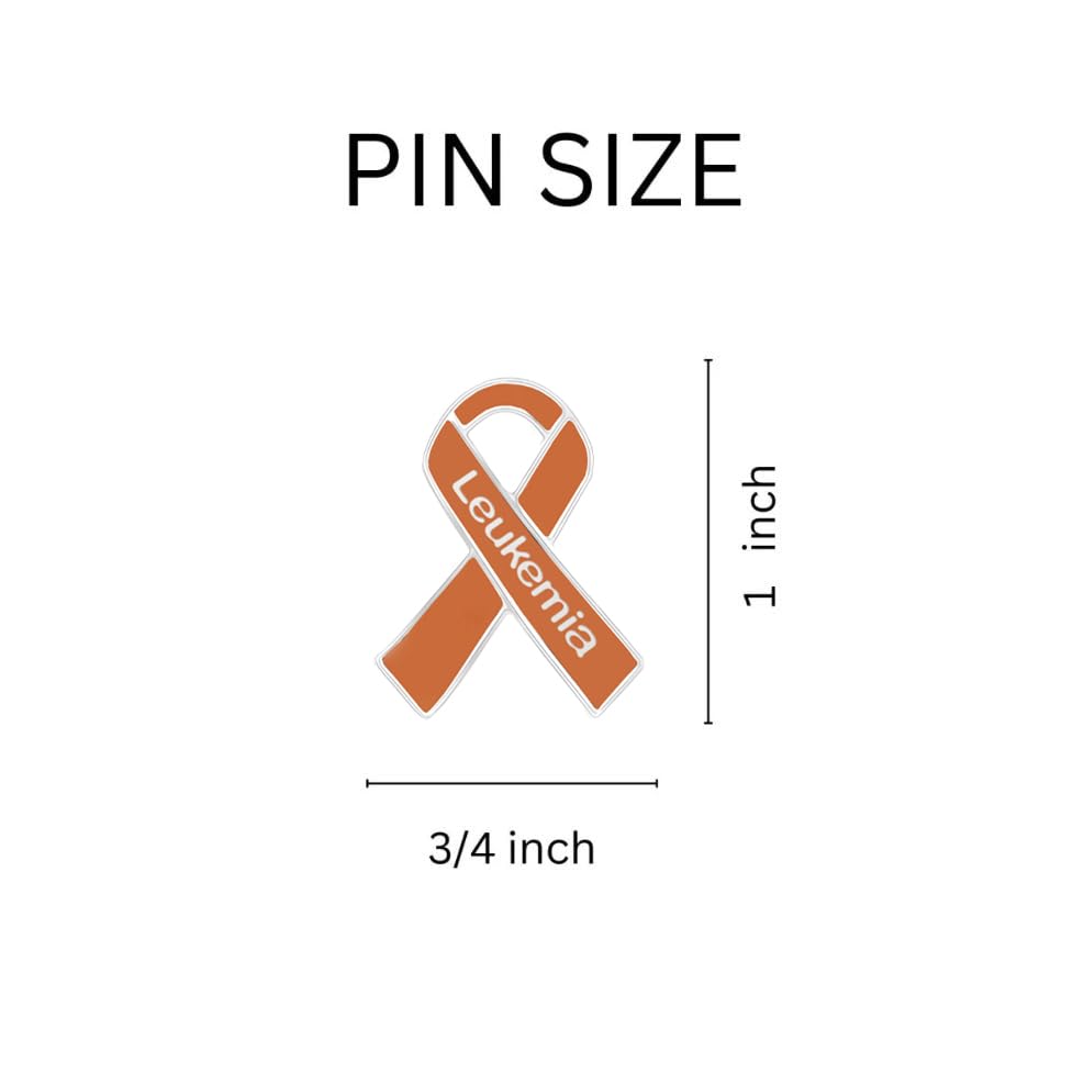 Image of 1 /2 /5 /10 /25 /50pcs Orange Ribbon Awareness Pins for Kidney Cancer, Leukemia, Multiple Sclerosis, Hunger, Gun Violence /Mass Shooting Awareness - Perfect for Support Groups, Gift-Giving, and Fundraisers