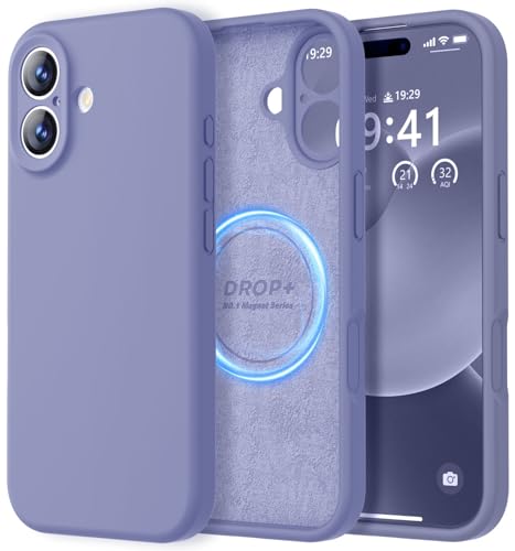Image of LOVE 3000 Designed for iPhone 17 Case, Premium Silicone [Compatible with Magsafe][Soft Anti-Scratch Microfiber Lining] Shockproof Protective Phone Case for Men Women 6.3 inch, Lavender Grey