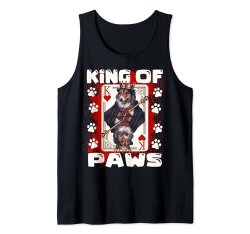 Rey de patas y rey de corazones Border Collie Dog Camiseta sin Mangas