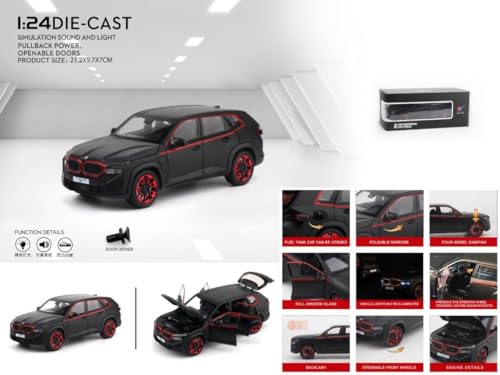 Image of 1:24 Black B-M-W The XM Diecast Metal Pull Back Car with 6 Openable Doors with Sound and Light Toy Decoration car Best Gift Toys for Kids 【Black Color】