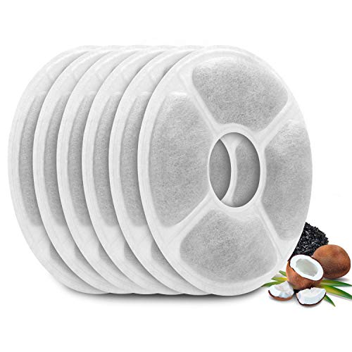 Carbon Replacement Filters for Pet Fountain - 6 Packs Concentrated Carbon Technology Filters