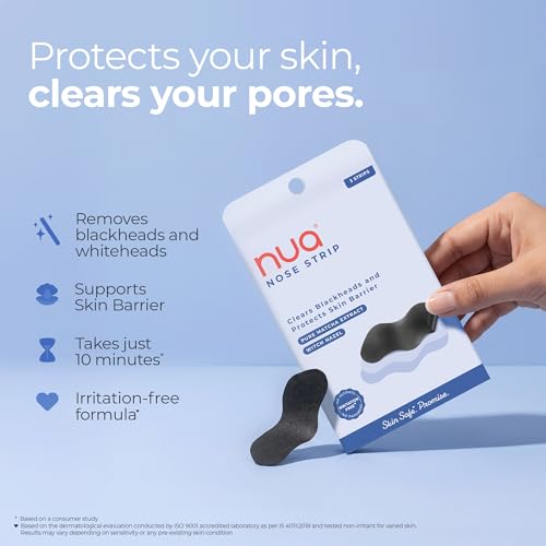 Image of Nua Nose Strip - Pack of 2 | Removes Blackheads & Whiteheads | Pure Matcha and Witch Hazel | 100% Natural Extracts| Absorbs Excess oil & Sebum | Works within 10 minutes | Protects Skin Barrier | Safe on Skin