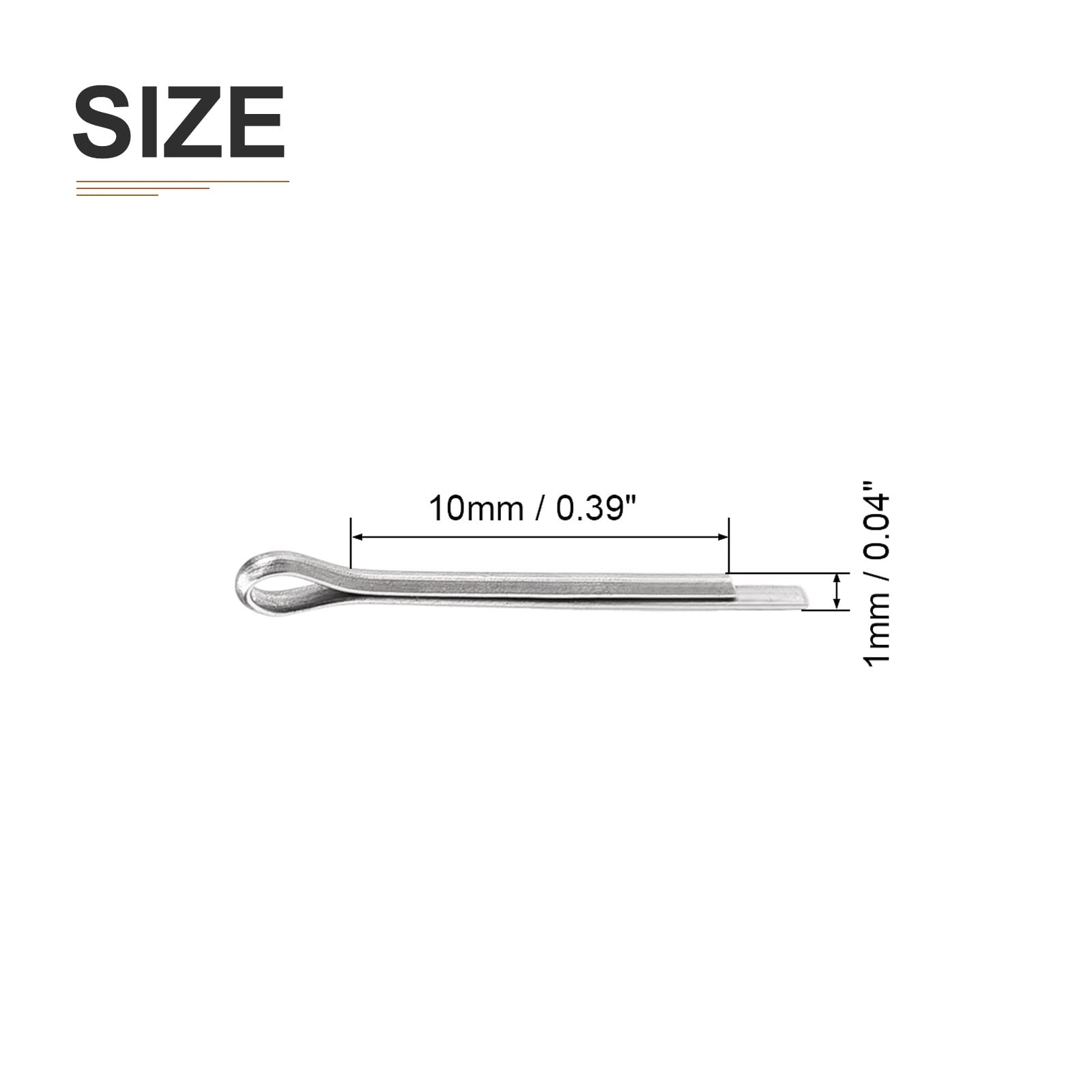 DTGN 1mm x 10mm (DxL) Coppiglia Clip Perni - 30pz - Buono per Macchinari - 304 Inossidabile Acciaio Forcina Elementi fissaggio - Argento