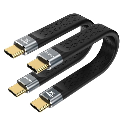 LINKJUN 2Pack Short USB4 Cable, Thunderbolt 4 Cable 40Gbps, 240W, 8K@60Hz, Compatible with Thunderbolt 4/3 Interface, USB C to USB C Cable Supports 8K Display - image 1