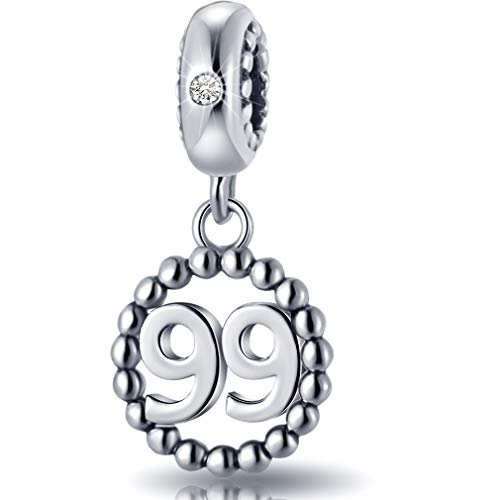 Breloques pendantes en argent sterling 925 pour bracelets et colliers Pandora 16, 17, 18, 19, 20, 21, 22, 24, 25, 26, 30, 32, 33, 35, 37, 40, 49, 50, 60, 69, 77, 80, 88,...