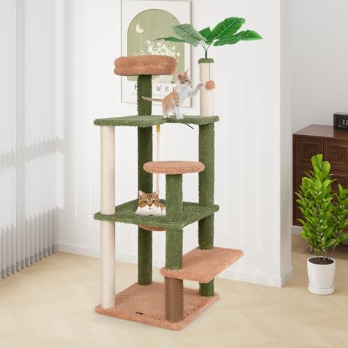 Tangkula Árbol para Gatos 60 Pulgadas Verde con Rascadores miniatura 3