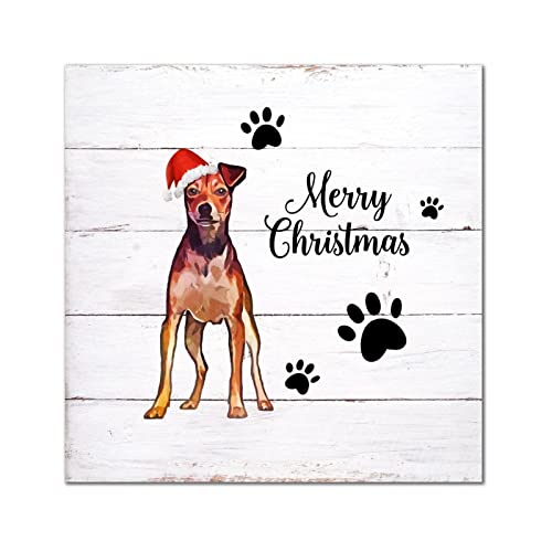 Plaque en bois American Bully de Noël : le cadeau idéal pour amoureux des animaux