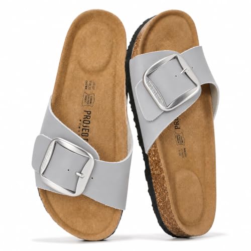 Image of Project Cloud 100% Genuine Leather Sandals Women Comfortable Womens Slides