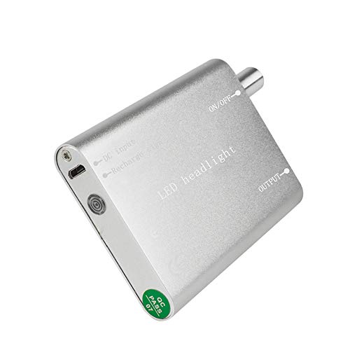 Denshine Updated USB Connector Headlight Battery Pack, Dental Headlamp Battery for Head Light Lamp, Dental Surgical Medical Head Light Battery Back Up (Silver)