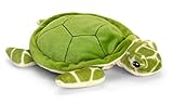 tachi Kuscheltier Schildkröte grün, Plüsch Meerestier liegend 25 cm, Stofftier aus 100% recycelten Material