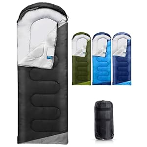 Rantizon Sleeping Bags for Adults Backpacking Lightweight Waterproof- Cold/Warm Weather Sleeping Bag for Mens Kids Boys Girls Camping essentials Hiking Outdoor Travel Hunting with Compression Bags