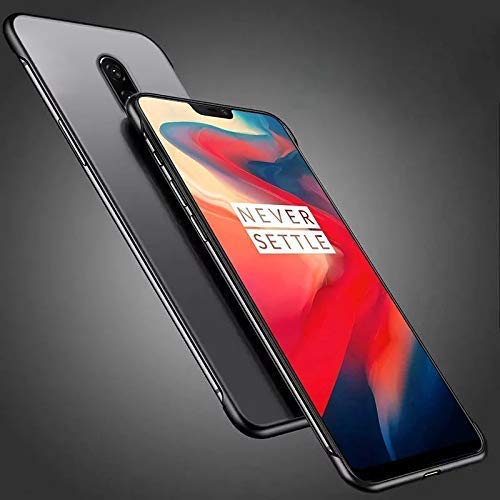 Image of MOBILOVE Ultra Slim Frameless Design Frosted Matte Semi-Transparent Hybrid Bumper Hard Back Case Cover with Metal Ring for | OnePlus 6 (Yellow)