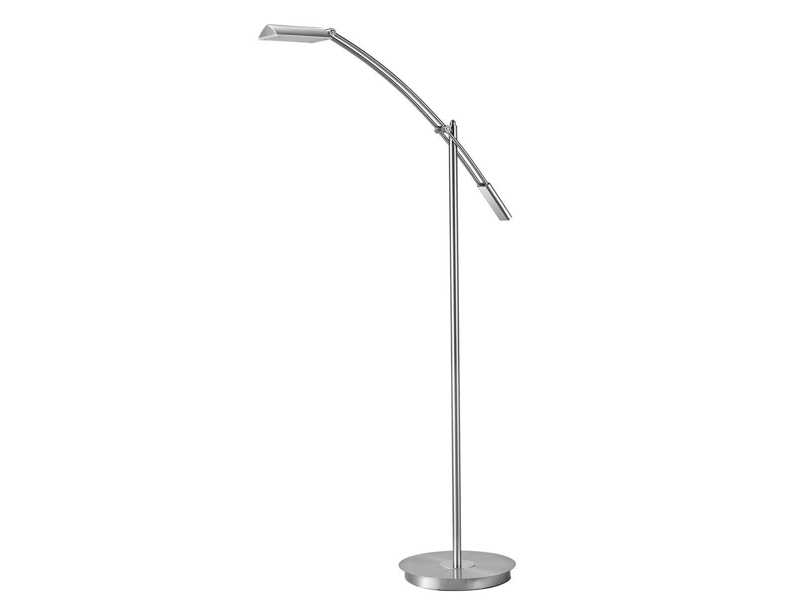 Trio Leuchten LED Stehleuchte Verdona 420810107, Metall Nickel matt, inkl. 12 Watt LED, Dimmer, 70 x 27 x 130 cm