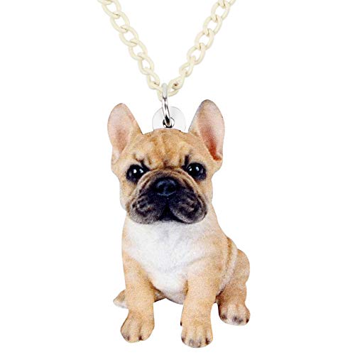 DUOWEI Acrylic Cute French Bulldog Pug Dog Necklace Anime Hallowe...
