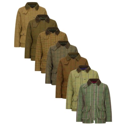 WALKER AND HAWKES - Hazelwood - Damen Country-Jacke aus Tweed - für die Jagd geeignet - Dunkles Salbeigrün - EU 36 (UK 8)