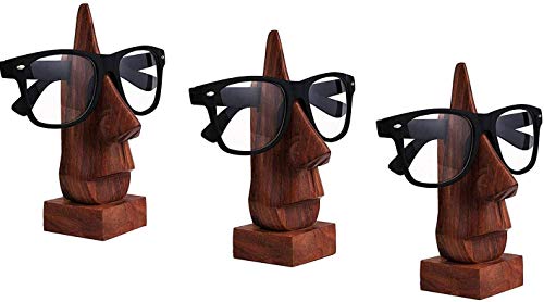Set of 3 Wooden Spectacle Holder, Eyewear Holder, Eyeware Retainer Holder, Sunglasses Stand, Goggles Holder Perfect for Family