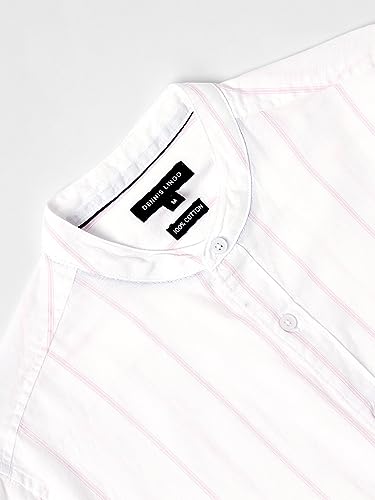 Image of Dennis Lingo Men's Cotton Striped Slim Fit Shirt