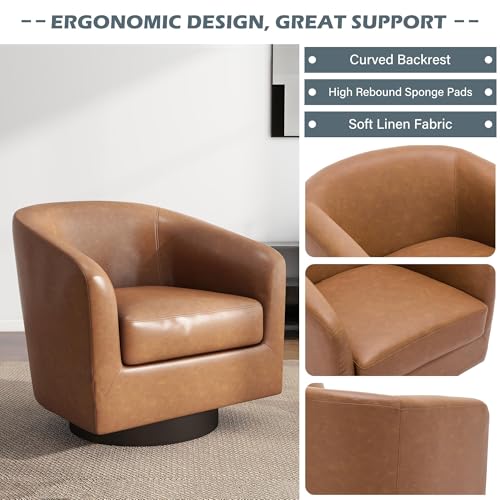 UIXE Faux Leather Swivel Chairs