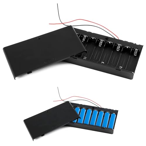 12V 8xAA Batteriehalter Kunststoffbatterie, Batteriefach Robuste Batteriefach Mit Schalter, DIY & Modellbau, Langlebiges Batterie Fach 12v, Batteriehalter, 8 x aa Batterie-Halterung