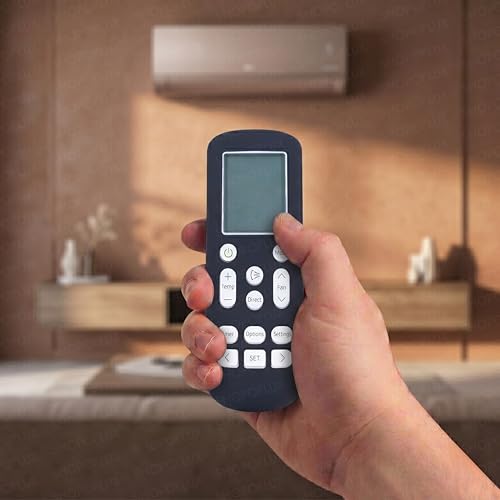 Image of SHOPOFLUX Silicone AC Remote Cover Compatible with Samsung AC Remote Full Wrap Protective Case with Lanyard [Remote NOT Included] (Black)