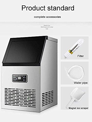 ywewsq Ice Maker Machine Countertop, kommerzieller Eiswürfelbereiter, Macht 88 Pfund EIS in 24 Stunden, Eiswürfel fertig… – Bild 6