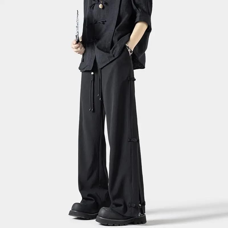 Summer Loose Ice Silk Thin Trousers for Men Korean Casual Straight Pants Man3