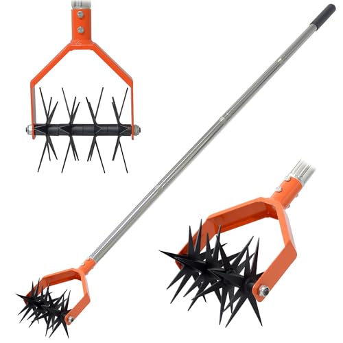 CKLT 67-Inch Garden Cultivator with Tempered Spring Steel Tines, Adjustable