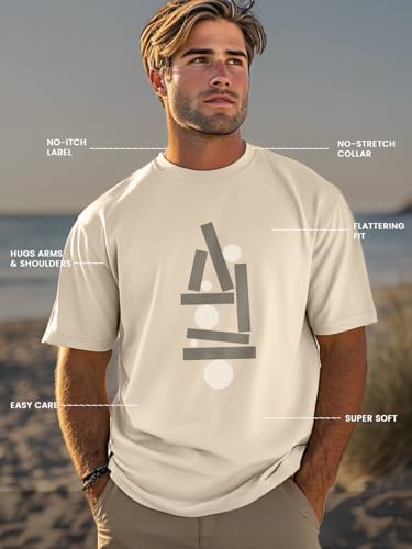 Image of Nobero 100% Cotton T Shirts for Men Stylish | Regular Fit | Graphic Printed T Shirts for Men 180 GSM Combed Cotton | Round Neck Half Sleeve