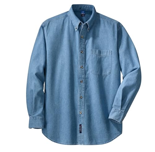 Port & Company Long Sleeve Denim Shirt (SP10) - Faded Blue SP10 XL2