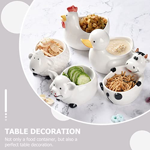 Angoily Flavor Dish Sushi Dipping Bowl Porcelain Bowl Ceramic Animal Shaped Bowls Serving Bowls For Fruit Salad Candy Nut And Snack Duck Porcelain Seasoning Bowl Pottery Side Dishes #TOP1