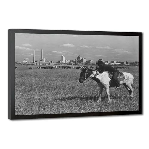Impression sur toile Dallas Texas noir et blanc déco murale bureau