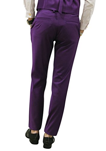 MOGU Mens Slim Fit Front Flat Casual Pants2