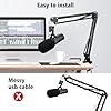 SUNMON SM7B Boom Arm with Mic Cover, Adjustable Microphone Stand, Cable Sleeve, Pop Filter for Shure SM7B, Clamp Base #1