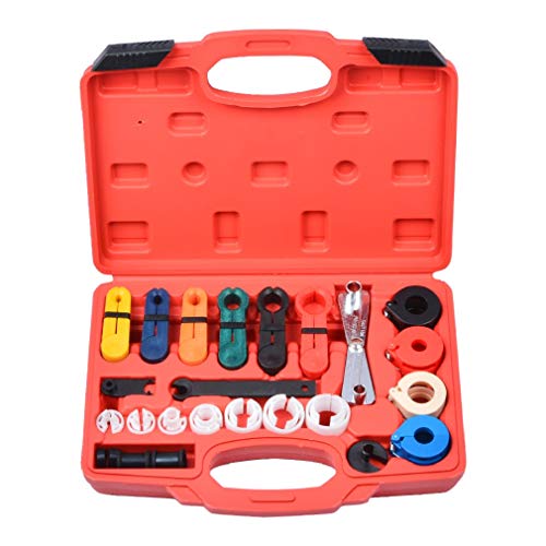 Prokomon 22pcs Master Quick Disconnect Tool Kit for Automotive AC Fuel Line and Transmission Oil Cooler Line, Includes Scissor Type Remover, Compatible with Most Ford Chevy GM Models