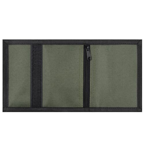Image of Kids Wallet for Boys Girls Teens Trifold, Canvas Toddler Wallet for Boys, Cute Zipper Wallets Youth with Coin Pocket Card Holders, Novelty Wallets for Childrens Birthday Gifts, Green, 0.4 x