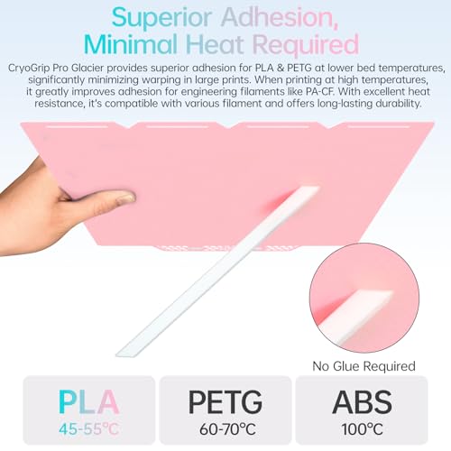 Image of BIQU CryoGrip Pro Glacier Pink Compatible with Snapmaker U1 3D Printer 276x304.5mm Panda Build Plate Double Sided Upgrade Plate Removable Surface Platform