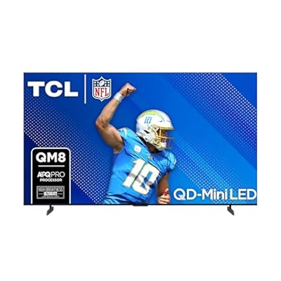 TCL 85-Inch QM85 QLED 4K Smart QD-Mini LED TV with Google TV (85QM851G, 2024 Model) Dolby Vision IQ HDR, Dolby Atmos, Game Accelerator up to 240Hz, Voice Remote, Works with Alexa, Streaming Television