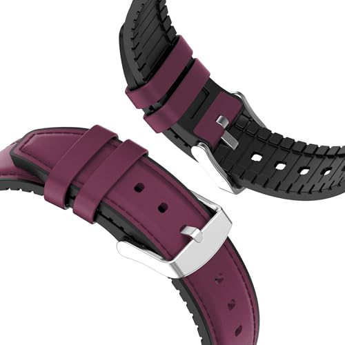 Image of ACM Watch Strap Leather Silicone 22mm compatible with Noise Noisefit Halo 2 Smartwatch Belt Luxury Band