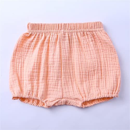Newborn Baby Cotton Bloomers Shorts Linen Blend Bubble Shorts Girls Boys Elastic Waist Loose Fit Solid Color Summer Wear2