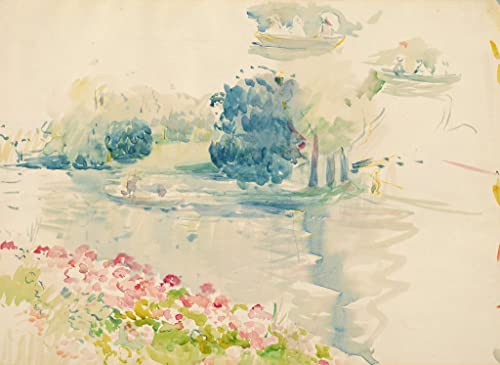Peinture sur toile Géraniums au bord du lac Berthe Morisot deco murale nordique