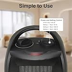 Small Portable Space Heater for Indoor Use - Lutntc 1500W/750W Safe and Quiet Ceramic electric Heater Fan, Heat Up 200 Square Feet for Room, Office, Desk - Image 2