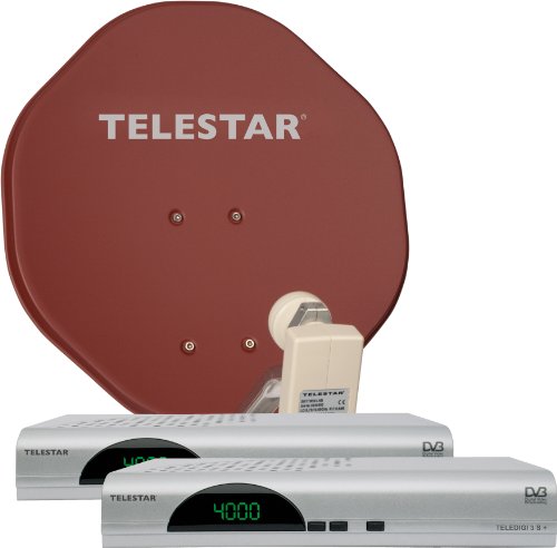 Installation Satellite Complet Telestar Rapid Aluminium 45 avec 2 récepteurs Teledigi 3 S