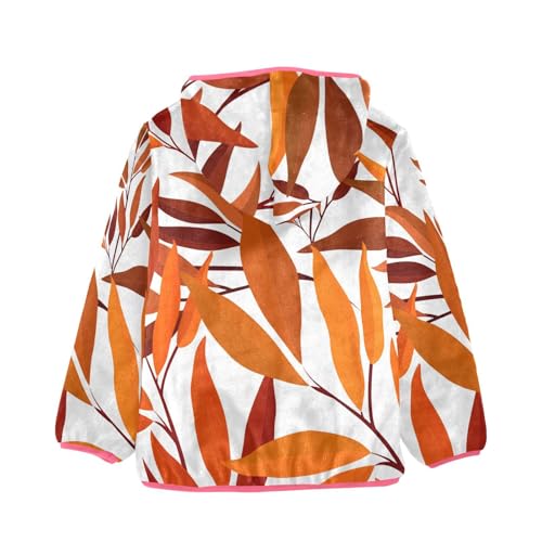 OTVEE Autumn Fall Leaves Kids Hoodie Jacket Fall Spring Full Zip Warm Outwear Coat2