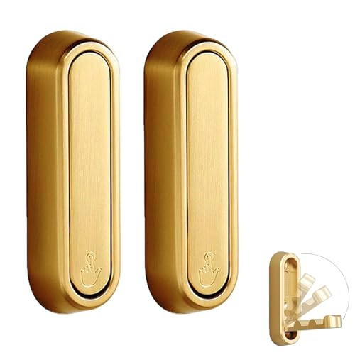 fufupaw 2 ganchos de parede dobráveis dourados, ganchos de parede premium, solução de economia de espaço para escritório, escola e casa, ganchos para casaco