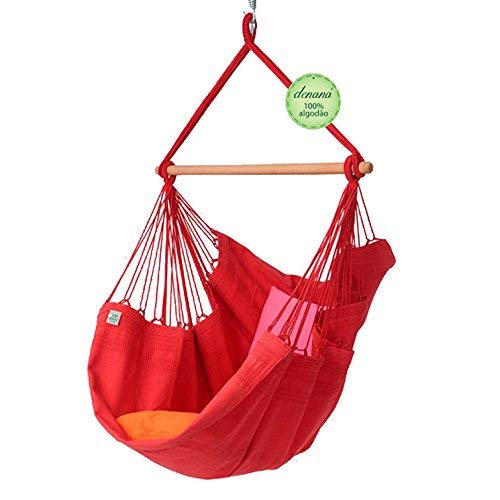 Preisvergleich Produktbild Hängestuhl Hängesessel Vermelha rot aus 100 % Baumwolle Denana