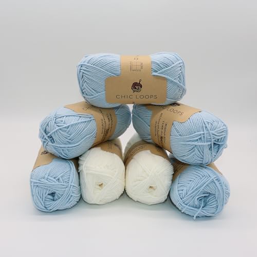 Chic Loops Knitting Kit for Experienced Knitter, Knitting Baby Blanket Kit for Adults, Knit Soft and Cozy Bunny Baby Blanket with Instruction(Ice Blue) by Chic Loops - Image 3