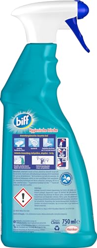Biff Bad Total Hygienische Frische Badreiniger (750 ml), Bad Reiniger gegen Kalk & Schmutz, Sprühflasche, Kalkentferner für alle Oberflächen und hygienische Sauberkeit im ganzen Bad