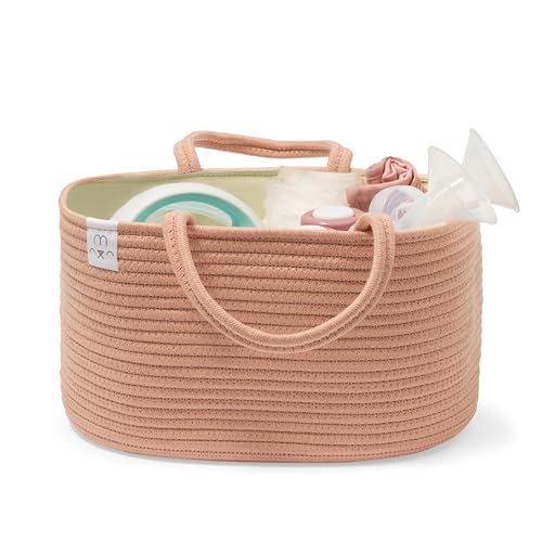 Image of Natemia Baby Diaper Caddy Organizer - Baby Shower Basket for Gifts - Nursery Storage for Diapers, Wipes, Breast Pump - Portable Organizer and Gift Bag - Newborn Essentials